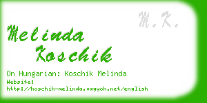 melinda koschik business card